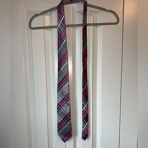 Men’s Alfani Silk Pink and Silver Tie
